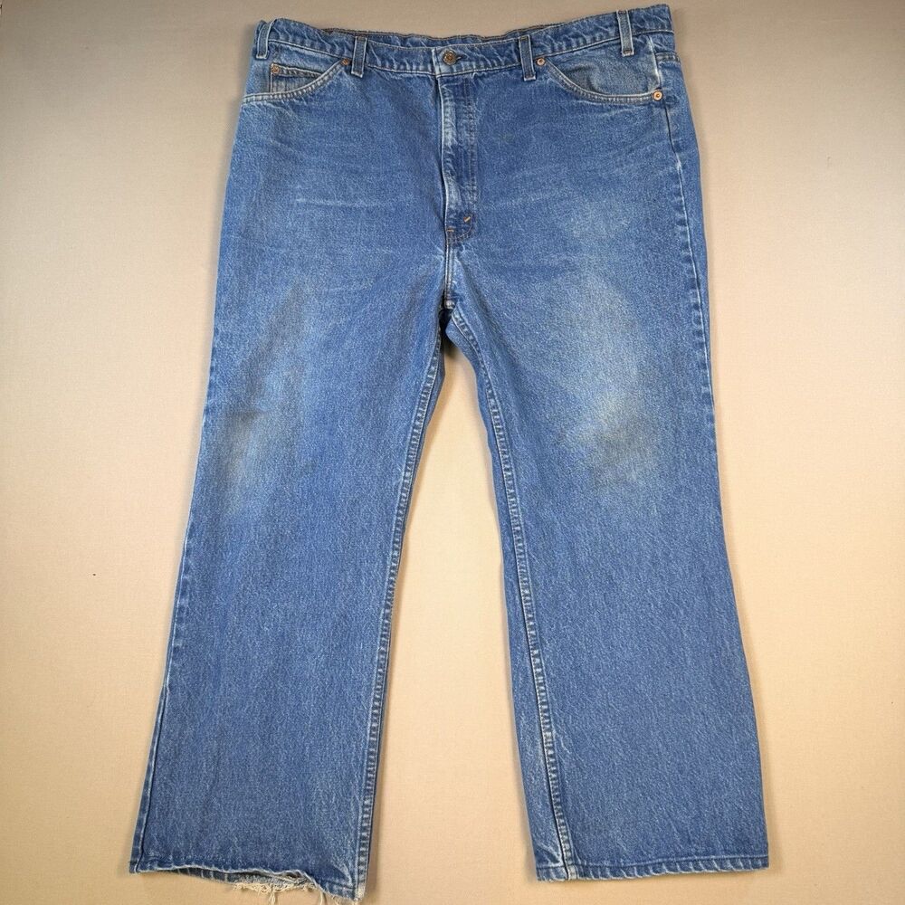Vtg Levis Jeans Men 44x32 Orange Tab Straight Talon 42 80s Made in USA